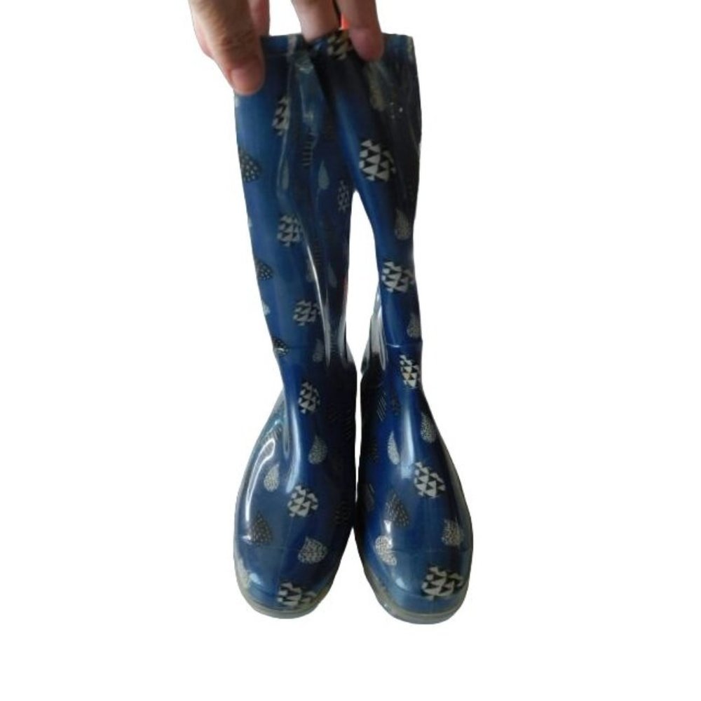 Toms Size 10 Print Tall Rubber Rainboots Boots Waterproof